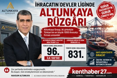 İhracatın Devler Liginde Altunkaya R&uuml;zg&acirc;rı