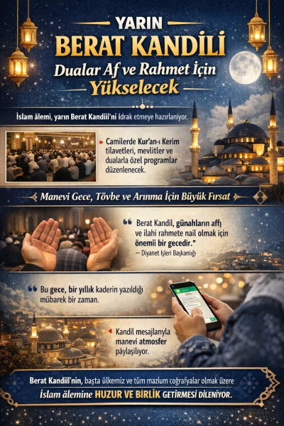 Yarın Berat Kandili: İslam &Acirc;leminde Af ve Rahmet Gecesi İdrak Edilecek