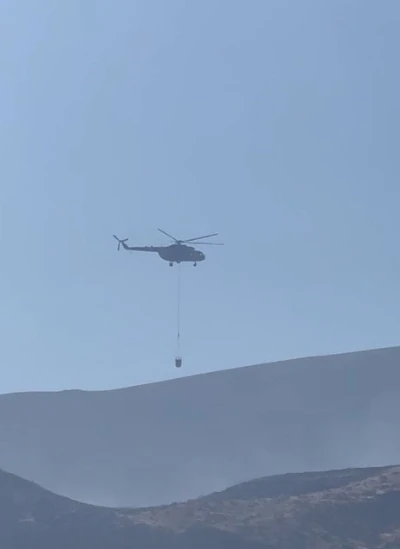 Havadan ve karadan müdahale edilen orman yangını söndürüldü
