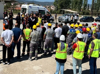 Hisarcık konsantratör tesislerinde yer üstü maden tatbikatı
