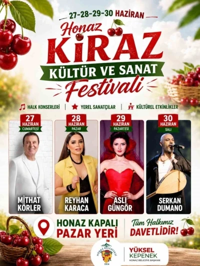 Honaz Kiraz Festivali başlıyor
