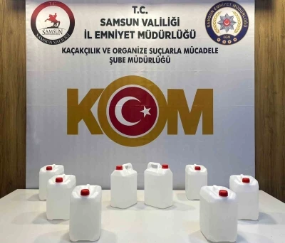 İlkadım&rsquo;da 40 litre ka&ccedil;ak etil alkol ele ge&ccedil;irildi

