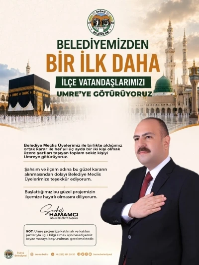 İn&ouml;n&uuml; Belediyesi, her yıl 8 kişiyi Umre&rsquo;ye g&ouml;t&uuml;recek
