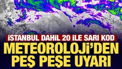 Meteorolojiden 20 ile sarı kod: Meteoroloji'den kar ve fırtına uyarısı