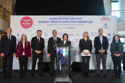 İstanbul&rsquo;daki belediyeler kadınlar i&ccedil;in g&uuml;&ccedil;lerini birleştirdi: Başkan K&ouml;ymen protokole imza attı
