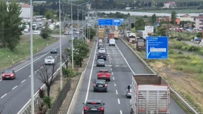 İstanbul-Tekirdağ yolunda bayram yoğunluğu
