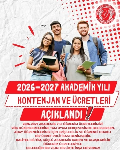 İstanbul Yeni Y&uuml;zyıl &Uuml;niversitesi, 2026-2027 &ouml;ğrenim &uuml;cretlerini a&ccedil;ıkladı
