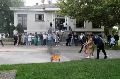 İtfaiyeden yangın anında doğru müdahale eğitimi
