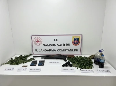 Jandarma uyuşturucu, silah ve kenevir ele ge&ccedil;irildi
