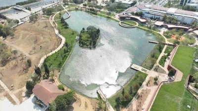 Kalp şeklindeki gölden 20 bin ton çamur çıkarıldı
