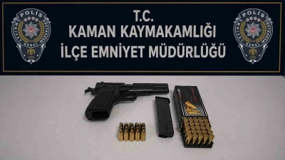 Kaman&rsquo;da ruhsatsız tabanca ve 52 fişek ele ge&ccedil;irildi
