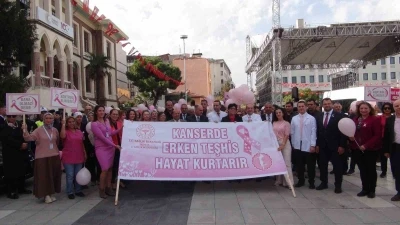 Kanserde erken teşhisin önemine dikkat çekmek için yürüdüler
