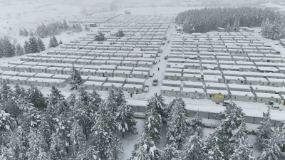 Kar kalınlığının 1 metreyi bulduğu Doğanşehir havadan g&ouml;r&uuml;nt&uuml;lendi
