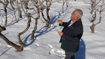 Kar yağışı Gaziantep&rsquo;te &ccedil;ift&ccedil;inin y&uuml;z&uuml;n&uuml; g&uuml;ld&uuml;rd&uuml;

