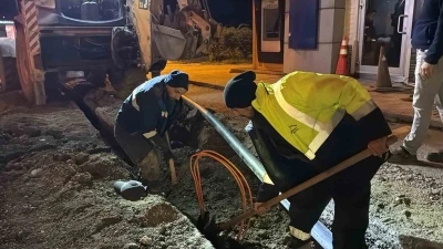 Karab&uuml;k&rsquo;te altyapı yenileme &ccedil;alışmaları geceleri devam ediyor
