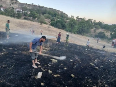 Karabük’te otluk alanda yangın
