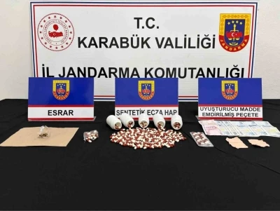 Karab&uuml;k&rsquo;te uyuşturucu operasyonunda 3 kişi g&ouml;zaltı
