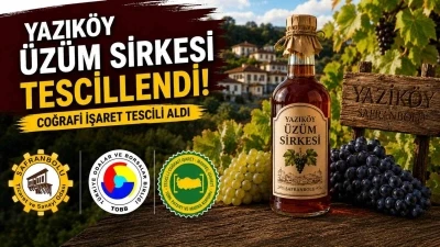 Karab&uuml;k&rsquo;&uuml;n 10&rsquo;uncu coğrafi işaretli &uuml;r&uuml;n&uuml; "Yazık&ouml;y &Uuml;z&uuml;m Sirkesi" oldu
