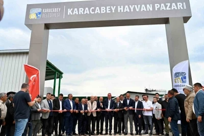 Karacabey Belediyesi hayvan pazarı hizmete a&ccedil;ıldı
