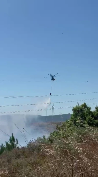 Karacabey&rsquo;de engebeli arazide yangın
