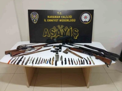Karaman’da uyuşturucu ve ruhsatsız silahlar ele geçirildi: 8 kişi tutuklandı
