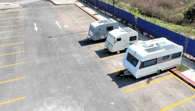 Karavan tutkunları için 210 araçlık modern park alanı
