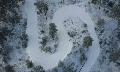 Karla kaplanan Demirci&rsquo;de kartpostallık manzaralar
