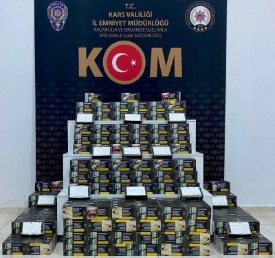 Kars’ta 100 bin boş makaron ele geçirildi
