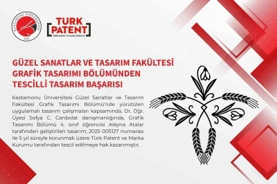 Kastamonu &Uuml;niversitesi&rsquo;nde tasarlanan desene tescil belgesi
