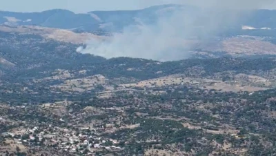 Kavaklıdere&rsquo;deki yangın drone ile g&ouml;r&uuml;nt&uuml;lendi
