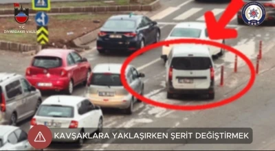 Kavşaklara yaklaşırken şerit değiştiren s&uuml;r&uuml;c&uuml;ler dronla tespit edildi
