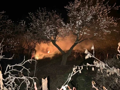 Kayısı bah&ccedil;elerini ateş ve dumanla donmaya karşı koruyorlar
