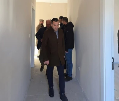 Kaymakam Algın, k&ouml;y evleri inşaatlarını inceledi
