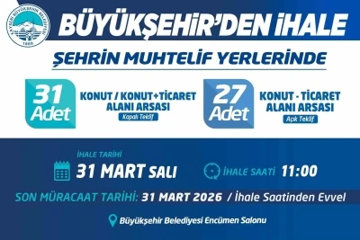 Kayseri B&uuml;y&uuml;kşehir 58 adet arsa satacak
