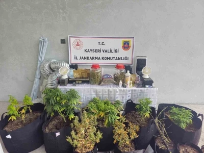 Kayseri&rsquo;de evinde uyuşturucu yetiştiren ş&uuml;pheli g&ouml;zaltına alındı
