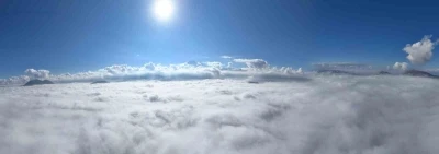 Kayseri’de sis bulutlarının üzerinden görüntüler hayran bıraktı
