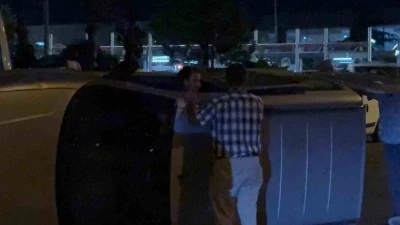 Kaza yaptığı aracıyla gitmek istedi, ekiplere zor anlar yaşattı
