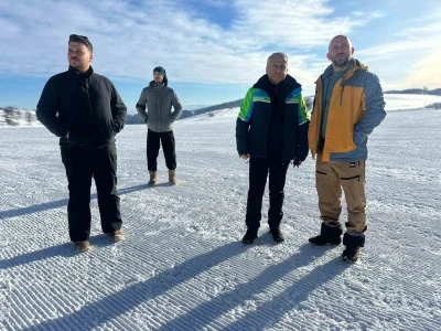 Keltepe kayak festivali &ouml;ncesi hazırlıklar yerinde incelendi
