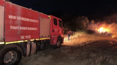 Kırıkhan&rsquo;da otluk alandan alevler y&uuml;kseldi

