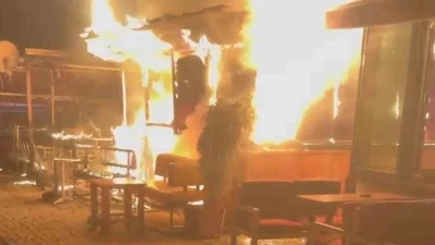 Kırıkkale&rsquo;de iş yeri alev alev yandı
