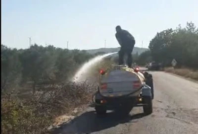 Kırkağaç’ta motosiklet alev aldı, yangın otluk alana sıçradı
