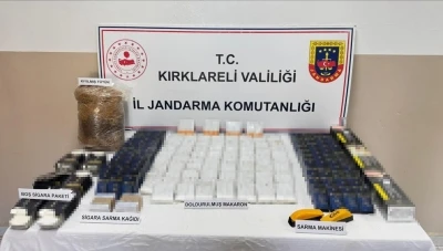 Kırklareli’nde 4 bin 220 makaron ele geçirildi
