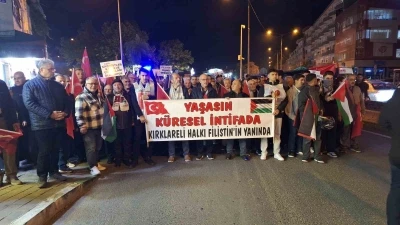 Kırklareli’nden Gazze’ye destek yürüyüşü
