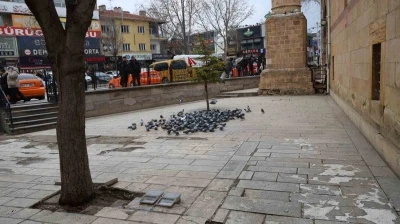 Kırşehir&rsquo;de tarihi Kapucu Camii g&uuml;vercinlerin yuvası oldu
