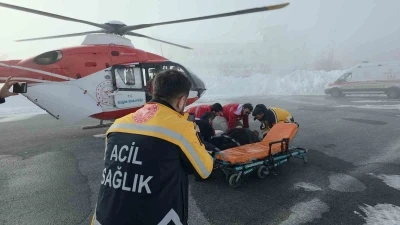 KOAH hastası ambulans helikopterle hastaneye sevk edildi
