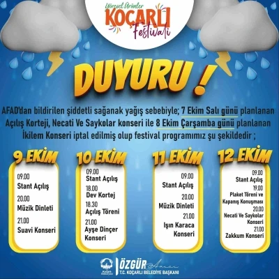 Koçarlı’da festival tarihi ertelendi
