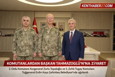 Komutanlar Başkan Tahmazoğlu&rsquo;nun Misafiri Oldu