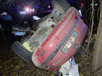 Kontrolden &ccedil;ıkan otomobil kayısı bah&ccedil;esine u&ccedil;tu: 1 yaralı
