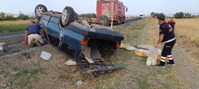 Kontrolden çıkan otomobil takla attı: 1 yaralı
