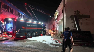 Konya&rsquo;da iş yerinde yangın paniği
